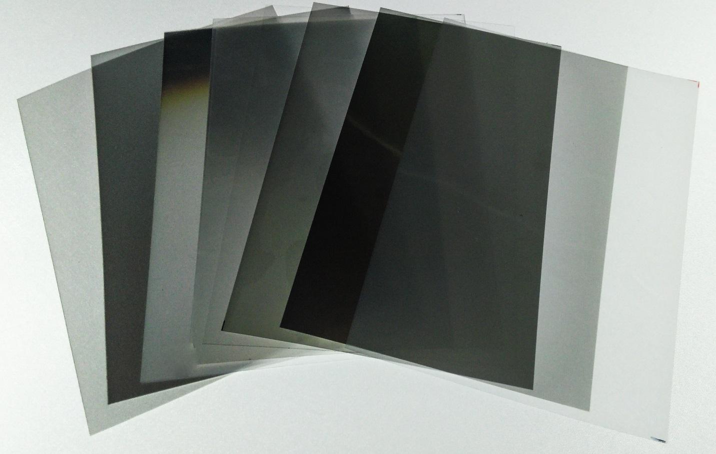 Selection of LCD film polarizers for privacy, high bright LCD enhancement, reflective, transflective or transmissive 