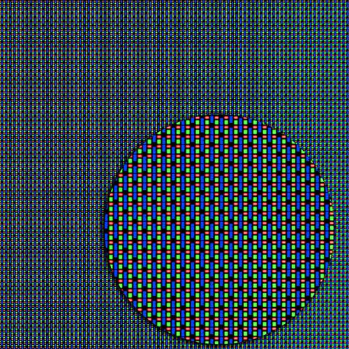 Close up of pixels on an LCD display 
